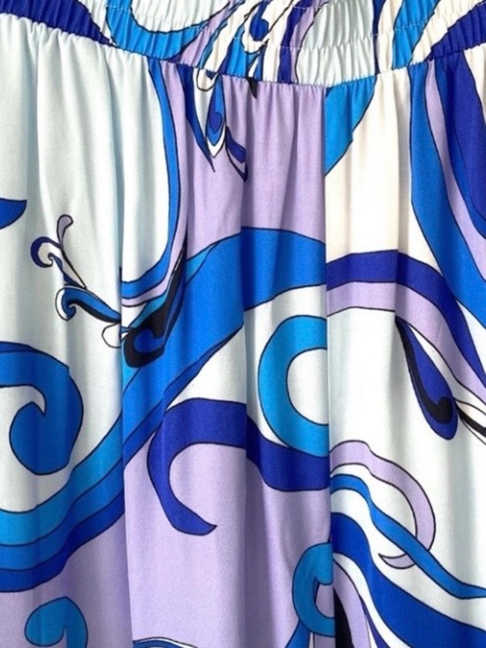 L’Agence Pull On Wide Leg Flowy Pants Blue White Lavender size medium - Picture 2 of 4